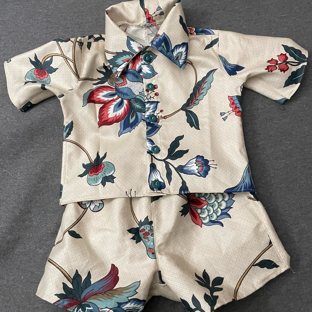 Baby Matching Set in Cream and Blue